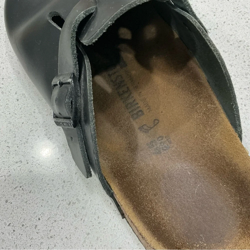 Birkenstock Black Leather Clogs